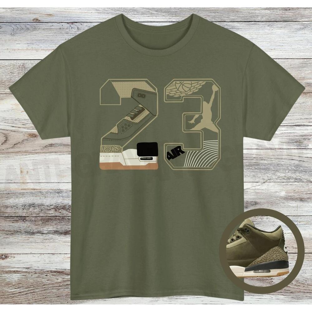 Jordan 3 Family Affair Match Shirt Medium Olive Sail Neutral Olive